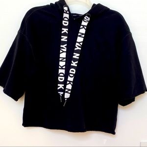 DKNY Sport Women’s cropped black hoodie Sz S